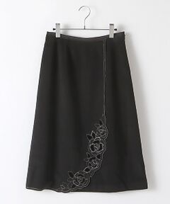 【アウトレット】アンゴラビーバーフラワーカットスカート