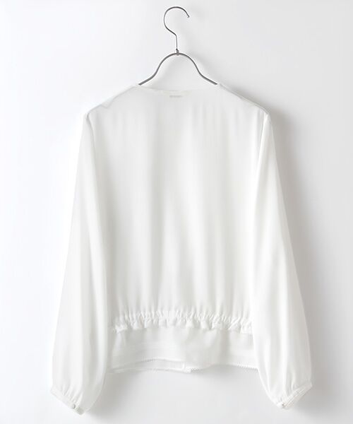 インゲボルグ INGEBORG☆ピコフリル たくさん（前面）ブラウス シャツ☆羽織ものにも☆長袖 サイズ11 白 ホワイト 送料１８５円～ セール OUTLETピコフリル＆ピンタックフーディブラウス （シャツ