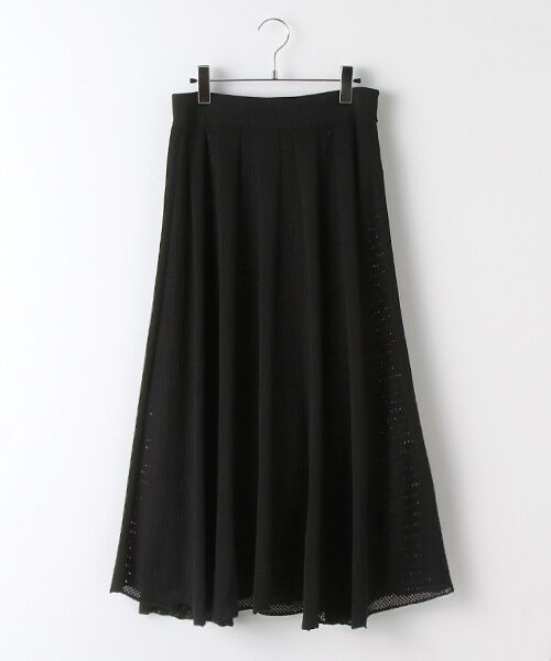 INGEBORG / インゲボルグ ロング・マキシ丈スカート | 【OUTLET】スムース＆レース編み大人ニットスカート（クロ）