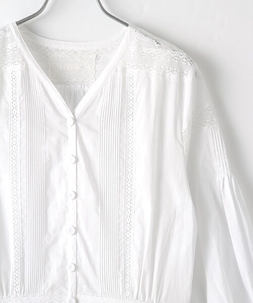 セール】 【OUTLET】レース＆タック装飾綿ローンワンピース （ロング