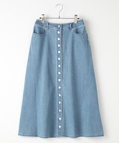 【OUTLET】ストレッチデニムAラインスカート