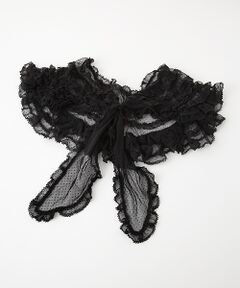 【アウトレット】ドットチュールレースフリルストール