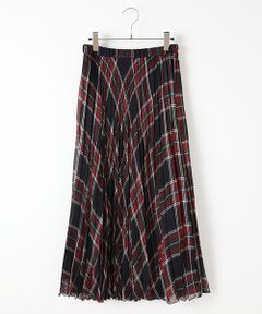 【OUTLET】ボイルチェックプリーツスカート