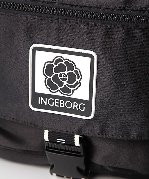INGEBORG / インゲボルグ ショルダーバッグ | 【OUTLET】ロゴ＆カメリアテープマットサテンショルダーバッグ | 詳細8