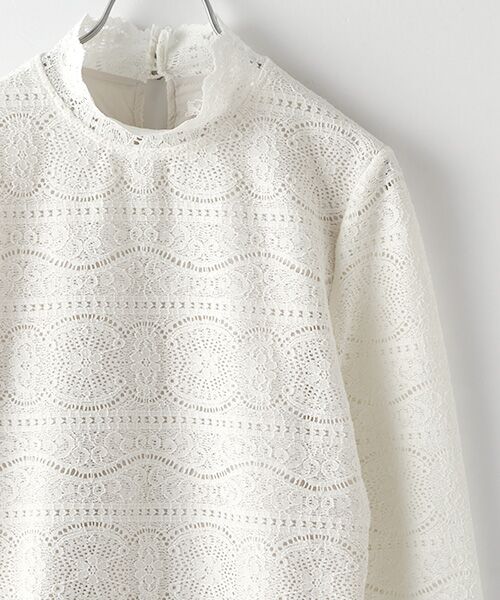 INGEBORG / インゲボルグ シャツ・ブラウス | 【OUTLET】ウール調レースハイネックブラウス | 詳細3