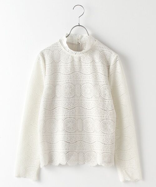 INGEBORG / インゲボルグ シャツ・ブラウス | 【OUTLET】ウール調レースハイネックブラウス（アイボリー）