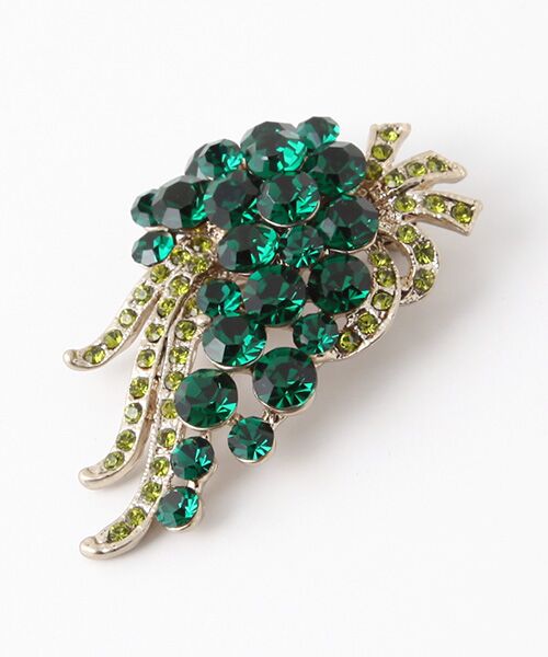 INGEBORG / インゲボルグ ブローチ・コサージュ | 【OUTLET】フェザーモチーフブローチ（エメラルド）