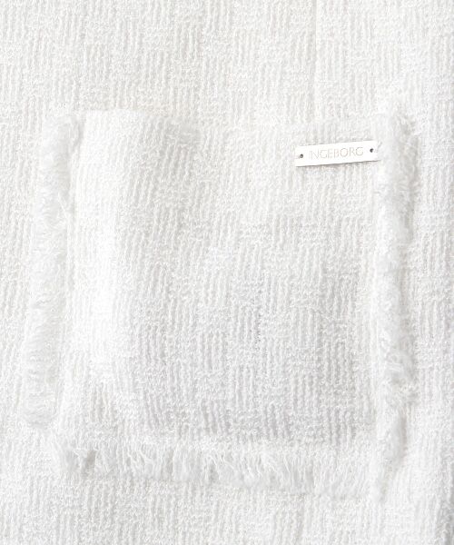 INGEBORG / インゲボルグ ノーカラージャケット | 【OUTLET】リントンコットンバスケットツイードノーカラージャケット | 詳細5