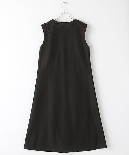 INGEBORG / インゲボルグ ロング・マキシ丈ワンピース | 【OUTLET】エンブロイダリーレースアクセントジレワンピース | 詳細1