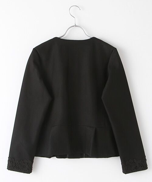 INGEBORG / インゲボルグ ノーカラージャケット | 【OUTLET】エンブロイダリーレースアクセントカーディガンジャケット | 詳細1