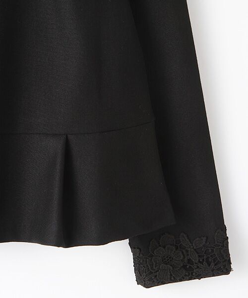 INGEBORG / インゲボルグ ノーカラージャケット | 【OUTLET】エンブロイダリーレースアクセントカーディガンジャケット | 詳細3