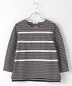 【OUTLET】レース＆ボーダーカットソー