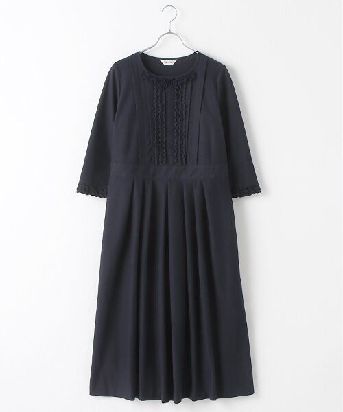 セール中！インゲボルグ　ピンタック ピコフリル　フレア　ロングワンピース フレンチピオニーpt.ワンピース （ロング・マキシ丈ワンピース