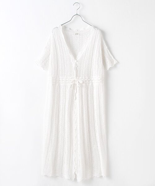 INGEBORG / インゲボルグ カーディガン・ボレロ | 【OUTLET】すかし編みロングニットカーディガン（オフ）