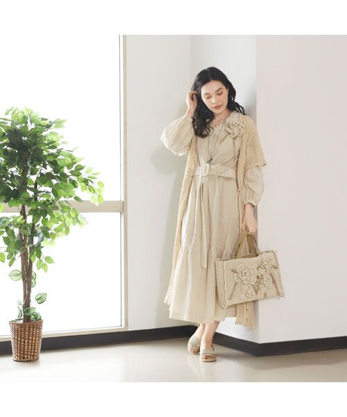 INGEBORG / インゲボルグ カーディガン・ボレロ | 【OUTLET】すかし編みロングニットカーディガン | 詳細4