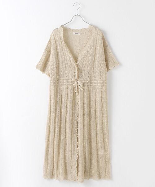 INGEBORG / インゲボルグ カーディガン・ボレロ | 【OUTLET】すかし編みロングニットカーディガン（ベージュ）