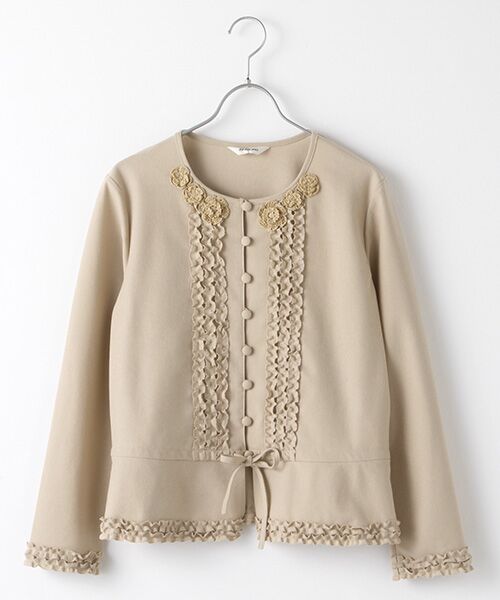 INGEBORG ベージュカーディガン 花モチーフ付き　まゆごんた様 ベージュ花モチーフ付き柄編みカーディガン - ピンクハウス通販