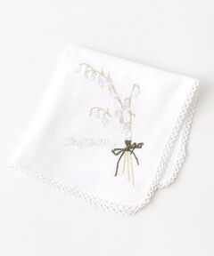 【OUTLET】スズラン刺繍トリプルガーゼミニハンカチ