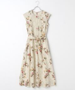 【OUTLET】シャドーチェックフラワーpt.ロングワンピース