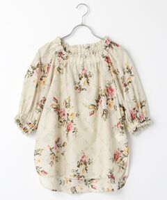 【OUTLET】シャドーチェックフラワーpt.ブラウス