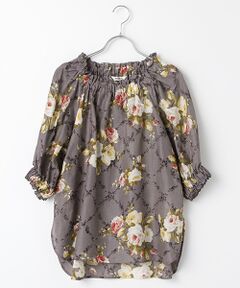 【OUTLET】シャドーチェックフラワーpt.ブラウス
