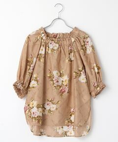 【OUTLET】シャドーチェックフラワーpt.ブラウス