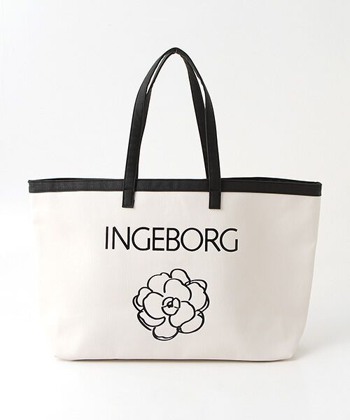 INGEBORG / インゲボルグ トートバッグ | 【OUTLET】ロゴ＆カメリアプリントBIGトートバッグ | 詳細1