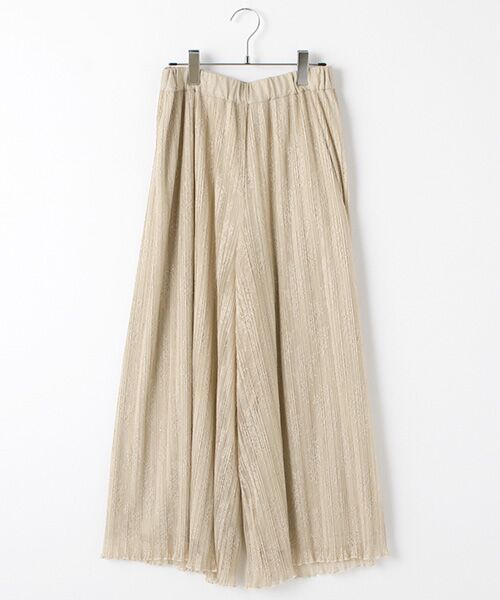 INGEBORG / インゲボルグ その他パンツ | 【OUTLET】フラワーラッセルレースプリーツ加工パンツ（ベージュ）