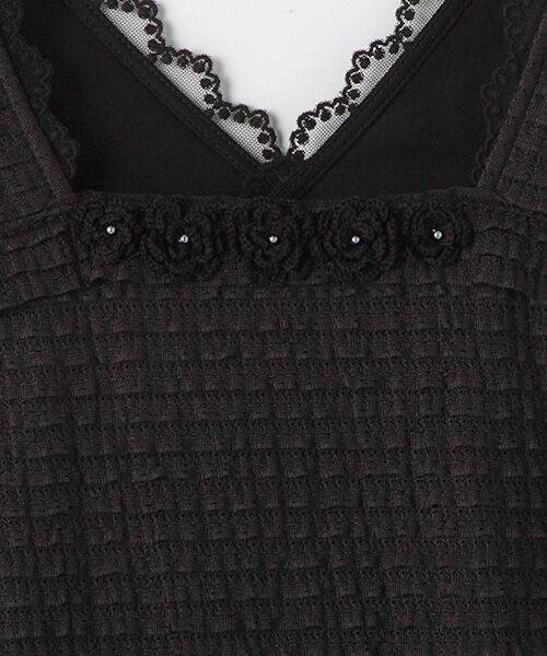 INGEBORG / インゲボルグ カットソー | 【OUTLET】ストレッチフリルレースノースリーブフラワーモチーフ付 | 詳細1