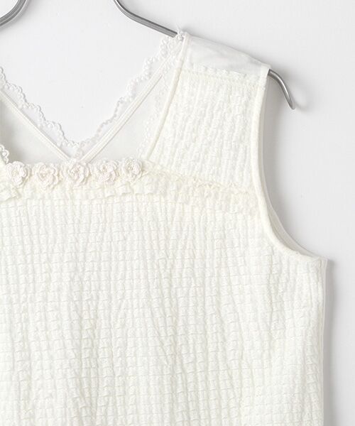 INGEBORG / インゲボルグ カットソー | 【OUTLET】ストレッチフリルレースノースリーブフラワーモチーフ付 | 詳細3