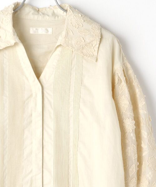 INGEBORG / インゲボルグ シャツ・ブラウス | 【OUTLET】ケミカルエンブロイダリーレーススリーブブラウス | 詳細3