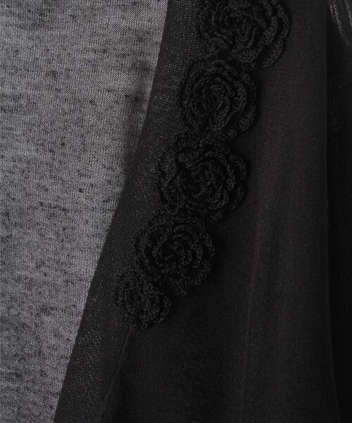 INGEBORG / インゲボルグ カーディガン・ボレロ | 【OUTLET】フラワーモチーフ付ロングニットカーディガン | 詳細1