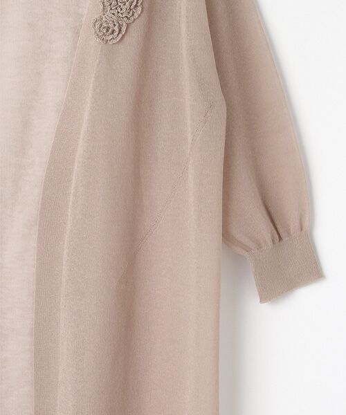 セール】 【OUTLET】フラワーモチーフ付ロングニット