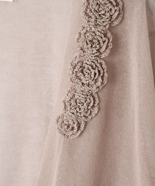 INGEBORG / インゲボルグ カーディガン・ボレロ | 【OUTLET】フラワーモチーフ付ロングニットカーディガン | 詳細7