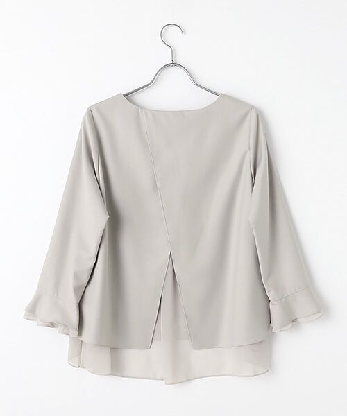 INGEBORG / インゲボルグ シャツ・ブラウス | 【OUTLET】クリアツイル・シフォンコンビブラウスカメリアコサージュ付 | 詳細3