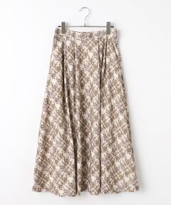 【OUTLET】リントンツイードプリントタックフレアースカート
