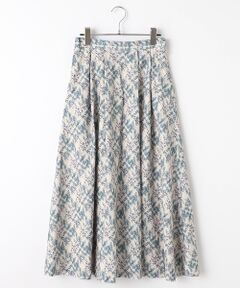 【OUTLET】リントンツイードプリントタックフレアースカート