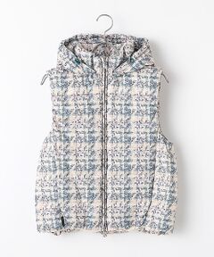 【OUTLET】リントンツイードプリント中わたフーディベスト