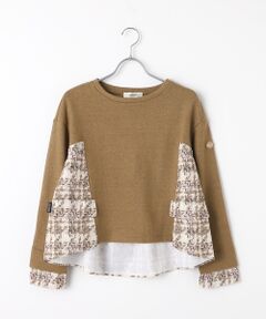 【OUTLET】リントンツイードプリントハイブリッドプルオーバー