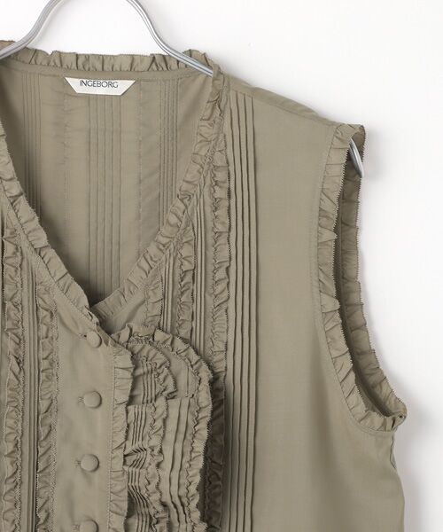 INGEBORG / インゲボルグ ベスト | 【OUTLET】スパンローンピコフリル＆タックベスト | 詳細5