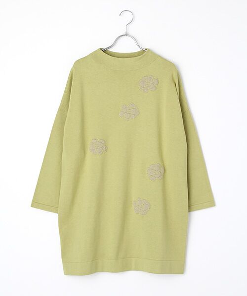 セール】 【OUTLET】エンボスカメリアニットチュニック （チュニック