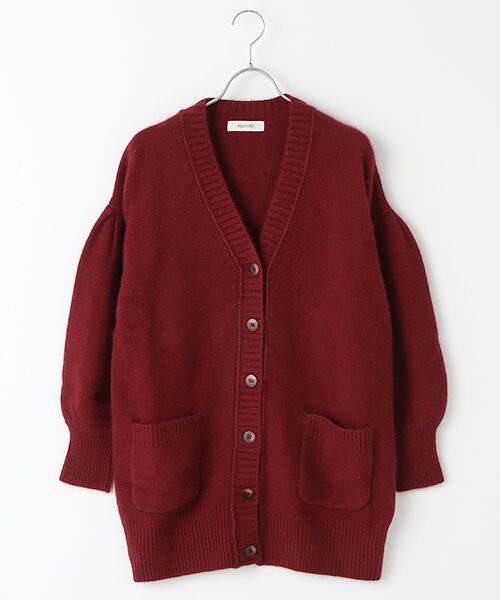 INGEBORG / インゲボルグ カーディガン・ボレロ | 【OUTLET】ふんわりお袖ロングニットカーディガン（アカ）