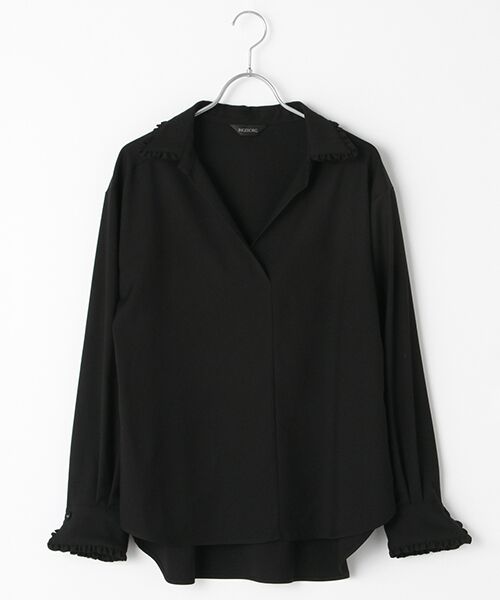 INGEBORG / インゲボルグ シャツ・ブラウス | 【OUTLET】マイクロT/Rギャバシャツブラウス（クロ）