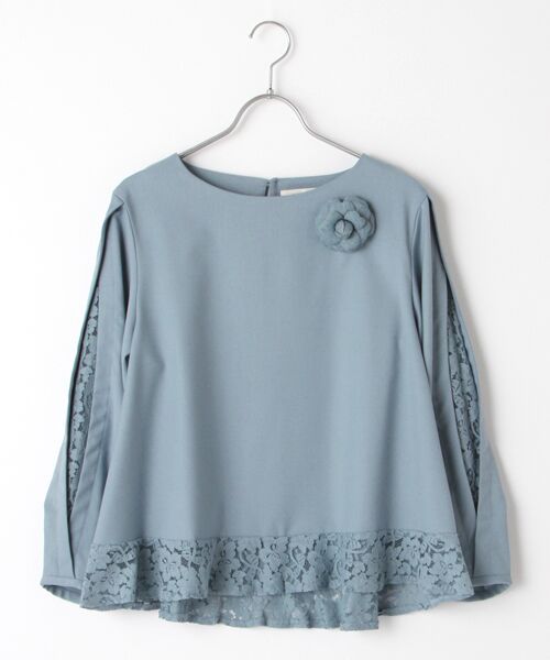 INGEBORG / インゲボルグ シャツ・ブラウス | 【OUTLET】マイクロT/Rギャバレース使いブラウス（サックス）