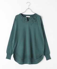 【OUTLET】バラモチーフニットチュニック