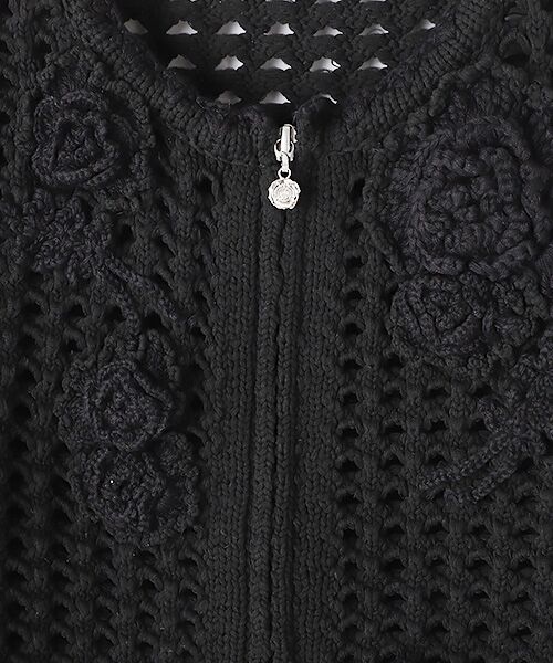 INGEBORG / インゲボルグ カーディガン・ボレロ | 【OUTLET】透かし編みニットブルゾン | 詳細1