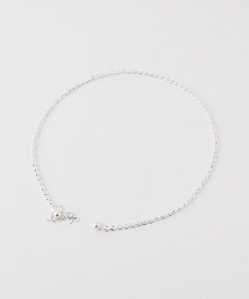 セール】 【OUTLET】パールリボンモチーフチェーンベルト