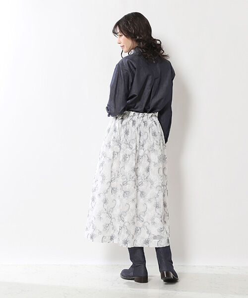 【OUTLET】フラワー刺繍レースギャザースカート
