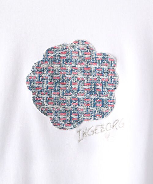 INGEBORG / インゲボルグ Tシャツ | 【OUTLET】リントンプリントアップリケ長Ｔシャツ | 詳細7