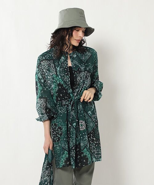 セール】 【OUTLET】Cボイル バンダナpt.チュニックブラウス